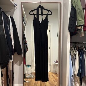 & Other Stories Black Ribbed Jumpsuit | US 2